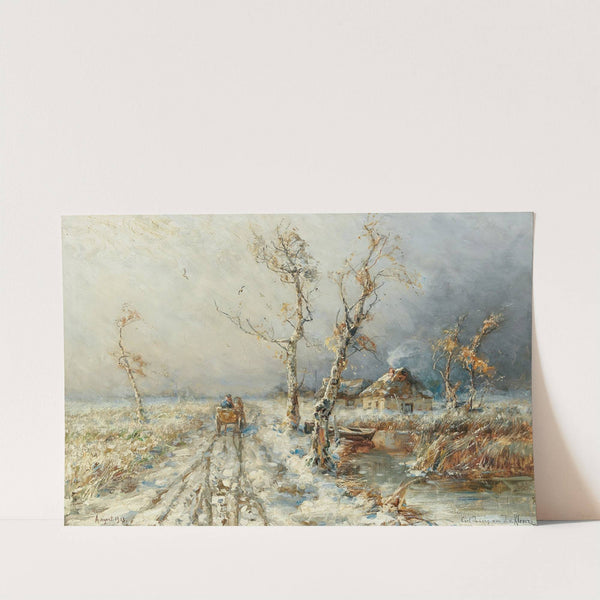 A Storm in a Snow Landscape by Julius Sergius Klever