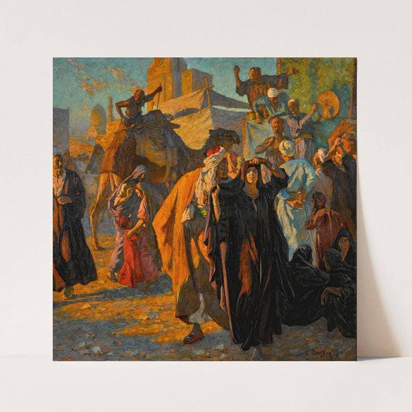 A Street Celebration In Cairo by Ludwig Deutsch