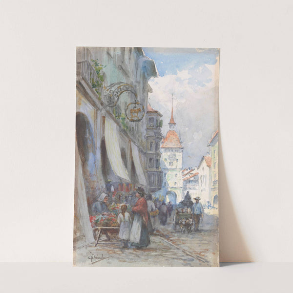 A street in Berne, Switzerland by Charles Nathaniel Worsley