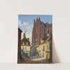 A street in Chartres with the Cathedral in the background by Giuseppe Canella