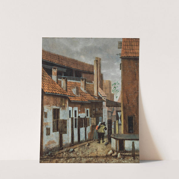 A street scene with figures by Jacobus Vrel