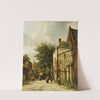 A Streetscene In A Dutch Town by Adrianus Eversen