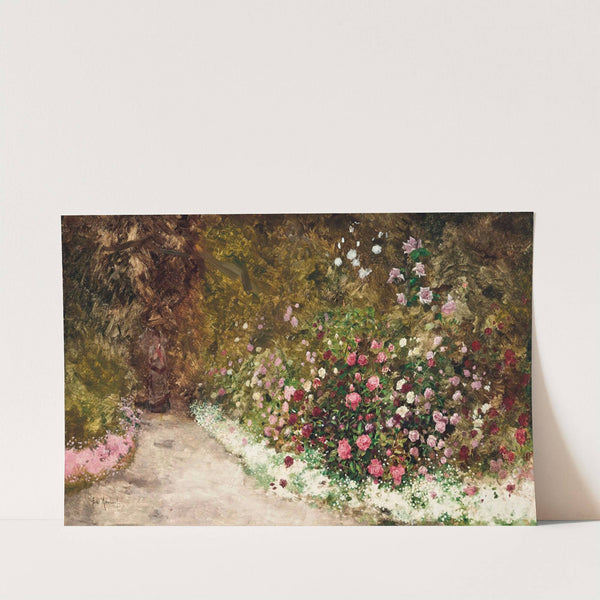 A stroll in the garden by Antoine Edouard Joseph Moulinet