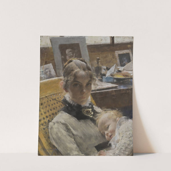 A Studio Idyll. The Artist’s Wife and their Daughter (1885) by Carl Larsson