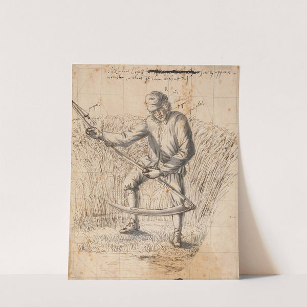 A Study for the Pilkington Crest, a mower with a scythe by Francis Place