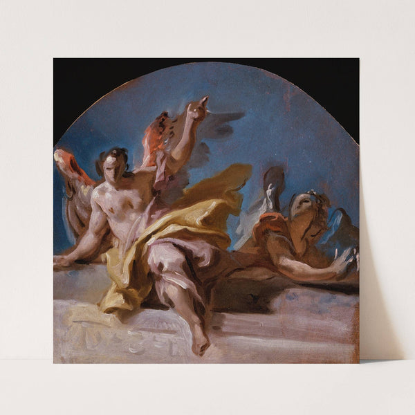 A Study for Two Angels on a Balustrade by Carlo Carlone