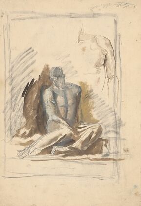 A study of a seated figure of a man (1880–1890)