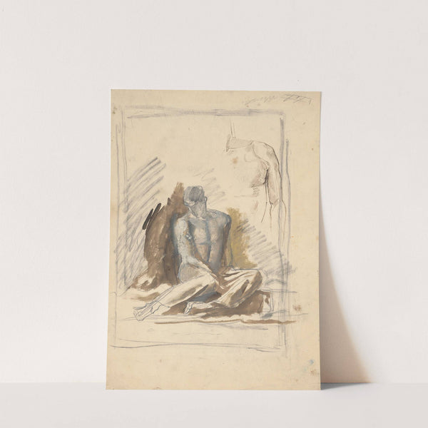 A study of a seated figure of a man (1880–1890) by Ladislav Mednyánszky