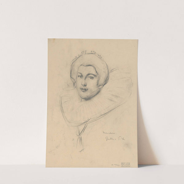 A study of a woman's head according to a miniature in the PITTI gallery by Milan Thomka Mitrovský