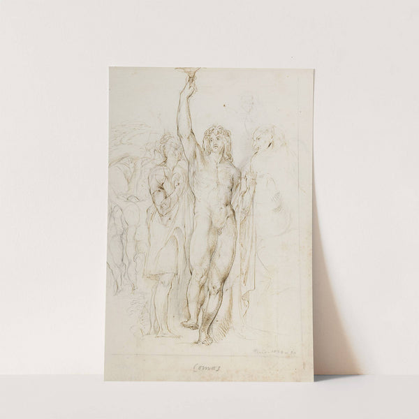 A study of Comus carrying his cup by George Richmond