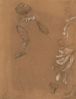 A study of two girls in North European 16th Century dress