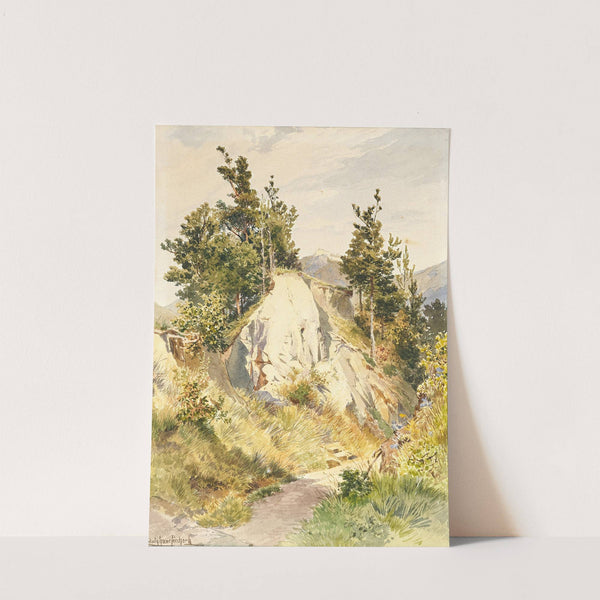 A sunny path and a rock by Ludwig Hans Fischer