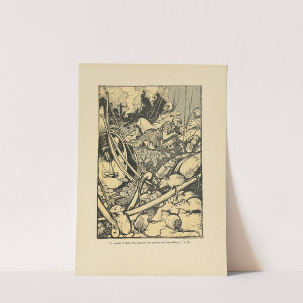 A swarm of field-mice gnawed the quivers and bow-strings (1907) by Arthur Rackham