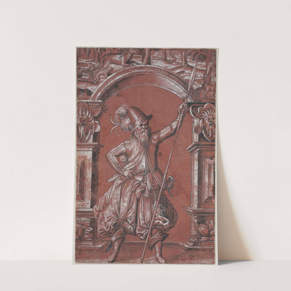 A Swiss Guard Before An Ornamental Arch by Abraham Bickhart