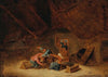 A tavern interior with brawling peasants