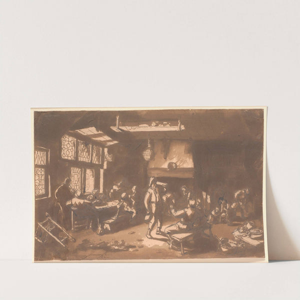 A tavern room with numerous guests by Adriaen van Ostade