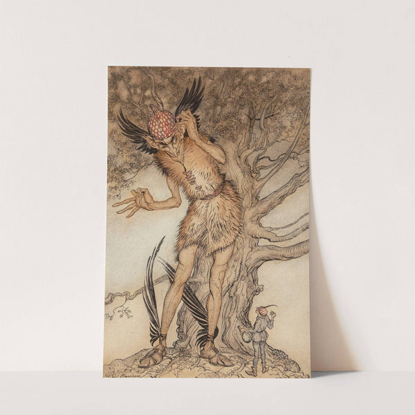 A Terrible Fellow, Little Brother and Little Sister interior illustration (1917) by Arthur Rackham