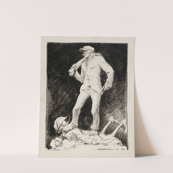 A thief with a sack and gun stands on top of a fallen man identified as ‘knickerbock’ (1922_1922) by William Henry Walker