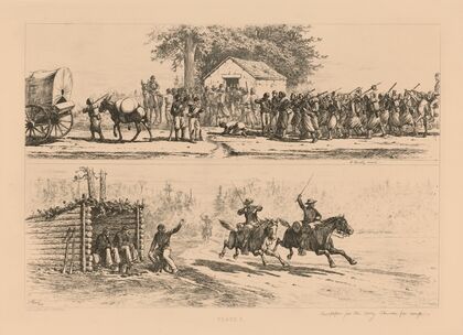 A thirsty crowd Newspapers for the Army. The race for camp