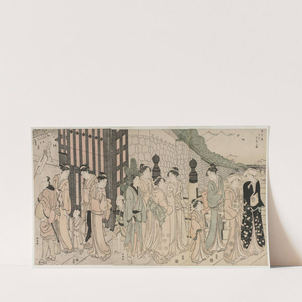 A Thousand Autumns, Ten Thousand Years on Tokiwa Bridge (early 1790s) by Katsukawa Shunchō