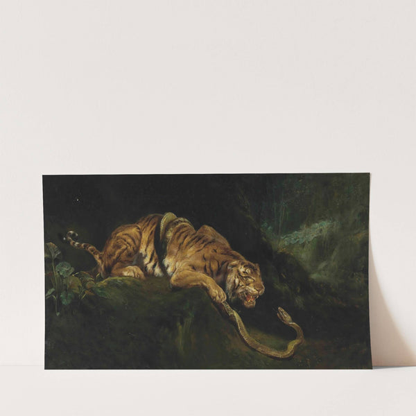 A Tiger Struggling With A Snake by Giulio Aristide Sartorio