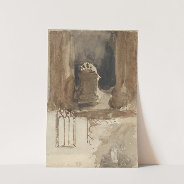 A Tomb and Studies of Windows in the Church of Valmont Abbey (1829–31) by Eugène Delacroix