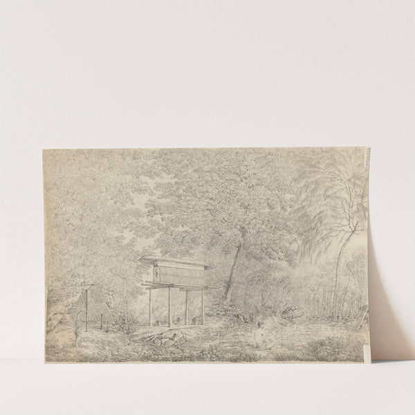 A Toopapaoo of a Chief, with a Priest Making his Offering to the Morai, in Huoheine by John Webber