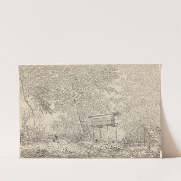 A Toopapapoo of a Chief, with a Priest Making his Offering to the Morai, in Huoheine by John Webber