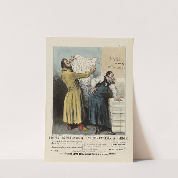 A toutes personnes qui ont des capitaux à perdre (1836-1838) by Honoré Daumier