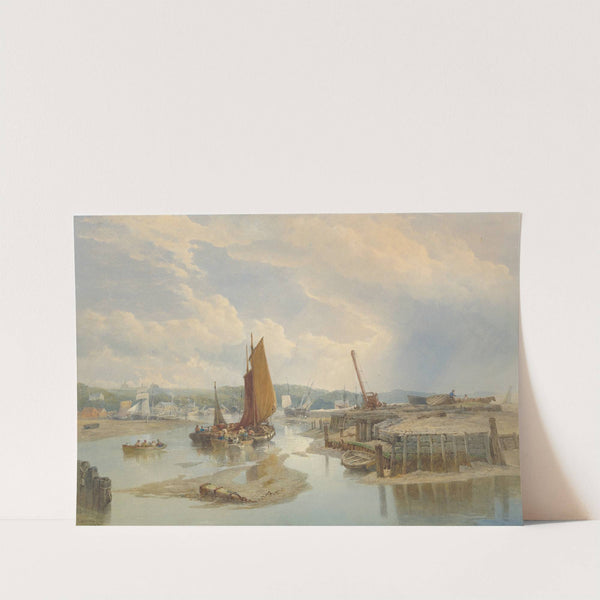 A Town on an Estuary at Low Tide by Edward Duncan