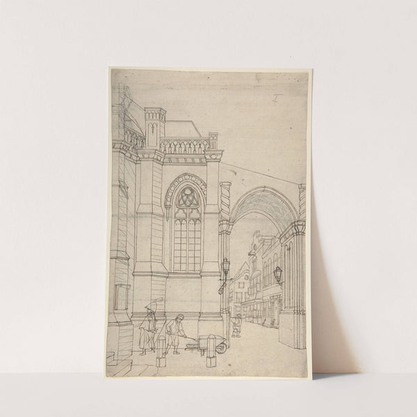 A Townscape with a Churchgate (early 19th century) by Jan Hendrik Verheijen