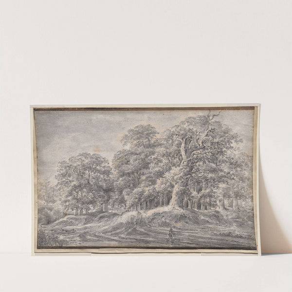 A Track on the Edge of a Wood with a Peasant Carrying Sheep (after 1640) by Antonie Waterloo