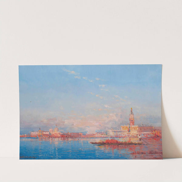 A trading vessel on the Venetian lagoon by Henri Duvieux