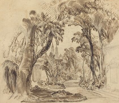 A Tree-lined Garden Path (Preliminary Sketch for ‘Sleeping Beauty and the Beast’)