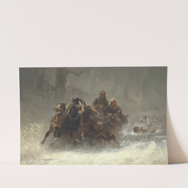 A Troika Pursued by Wolves by Adolf Schreyer