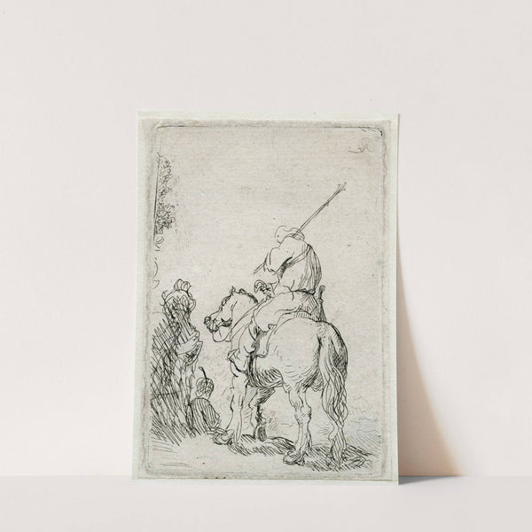 A Turbanded Soldier on Horseback by Rembrandt van Rijn