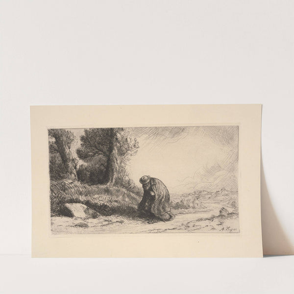 A vagabond walking along a lane (1890) by Alphonse Legros