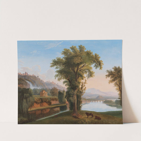 A Vast Landscape with a View of the Tivoli Falls by Circle of Jacob Philipp Hackert