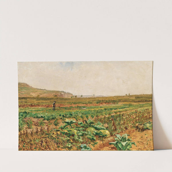 A Vegetable Field with a Hare and a Hunter in the Background by Stefan Simony