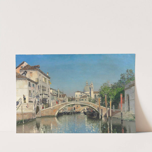 A Venetian Canal With Gondolas, Santa Maria Della Salute Beyond by Martin Rico y Ortega