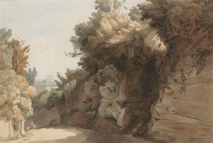 A View Near the Arco Scuro, Looking Towards the Villa Medici, Rome — size preview