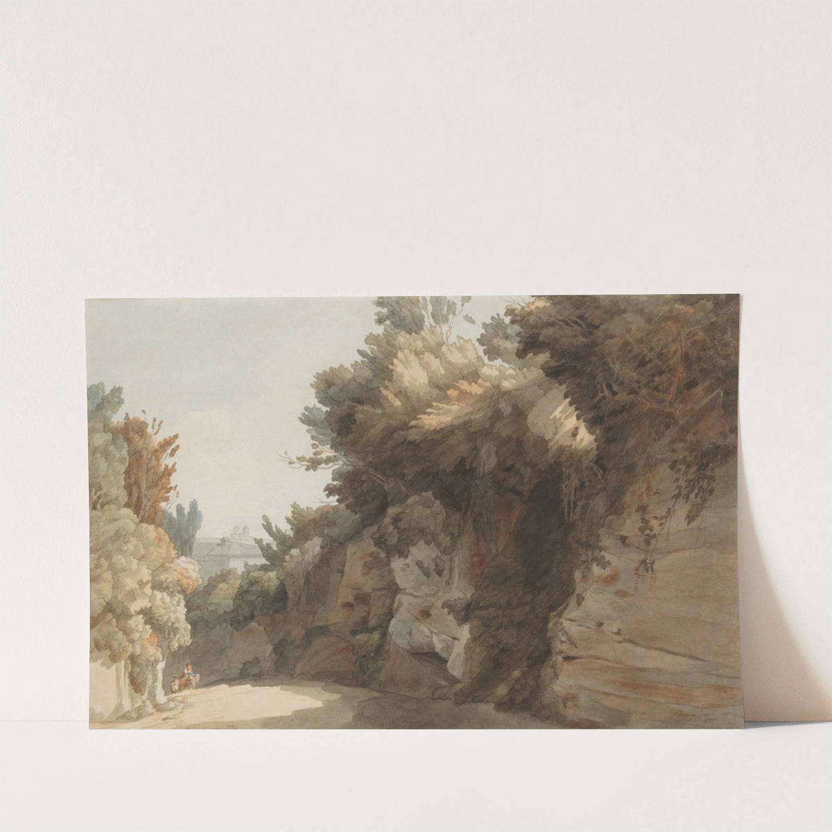 A View Near the Arco Scuro, Looking Towards the Villa Medici, Rome by Francis Towne