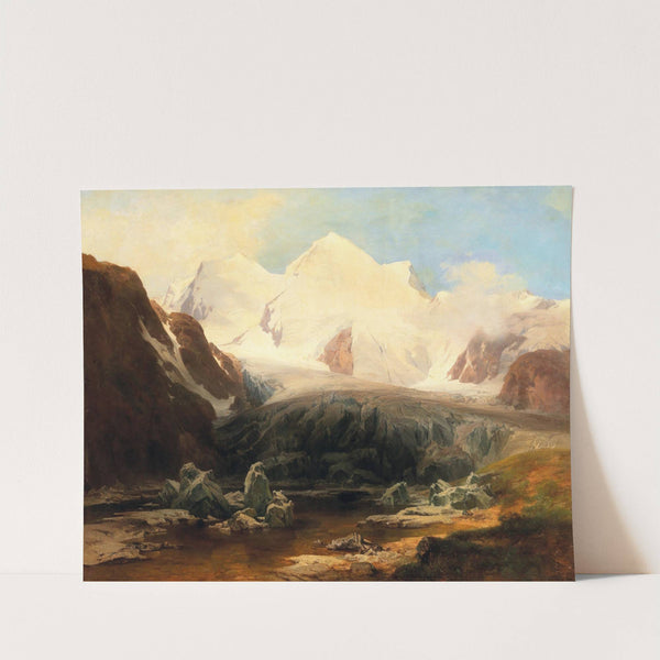 A View Of A Mountain Lake With Snow-Capped Mountains In The Background by Anton Hansch