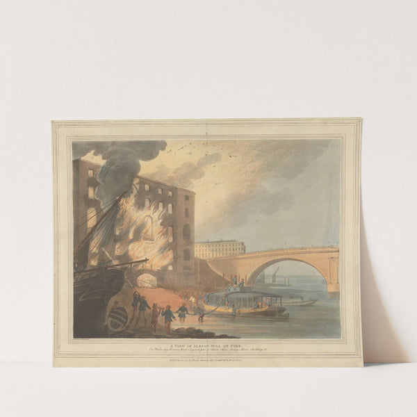 A View of Albion Mill on Fire (1791) by John William Edye