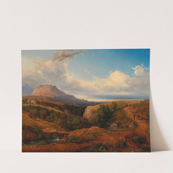 A View of an Oriental Fortress with a Harbour City Beyond by Emanuel Stöckler