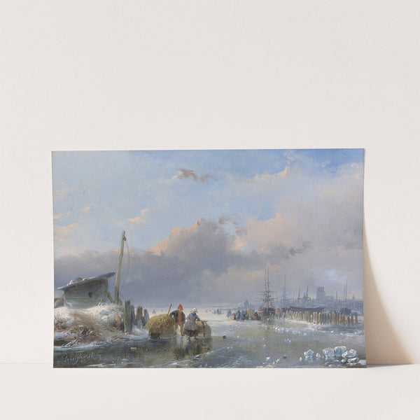 A view of Dordrecht in winter (1845) by Andreas Schelfhout