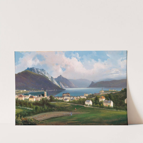 A View of Gmunden on Lake Traunsee by Ferdinand Lepie