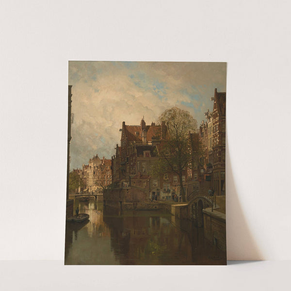 A view of Grimburgwal, Amsterdam by Johannes Christiaan Karel Klinkenberg