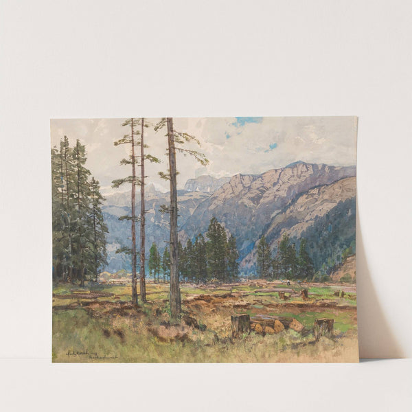 A view of Hochschwab mountain by Fritz Lach