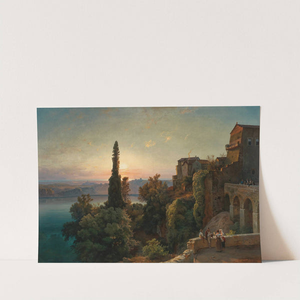 A View of Lake Nemi in the Alban Hills near Rome by Louis Gurlitt